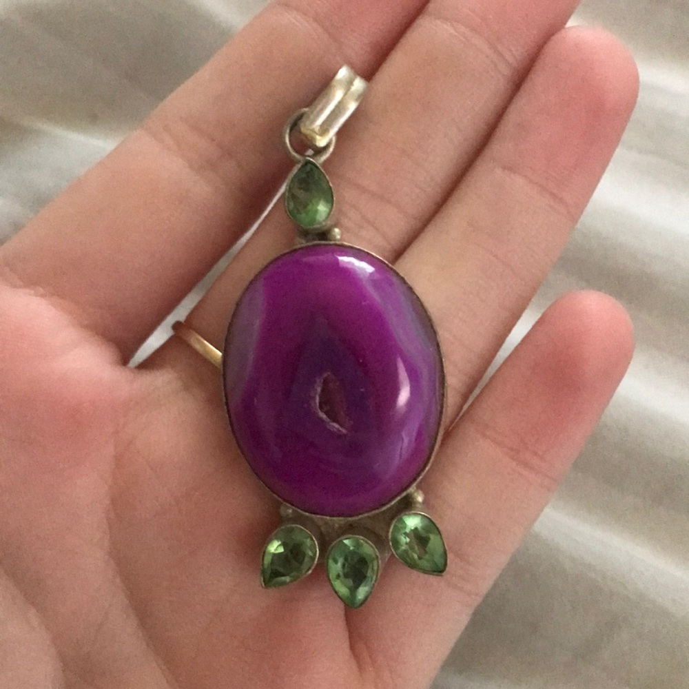 Geode necklace pendant